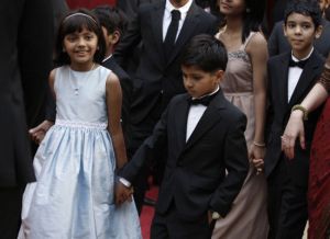 Slumdog Millionaire Child Artists at the Kodak Theatre - Oscars 2009 - Red Carpet, Feb 22, 2009